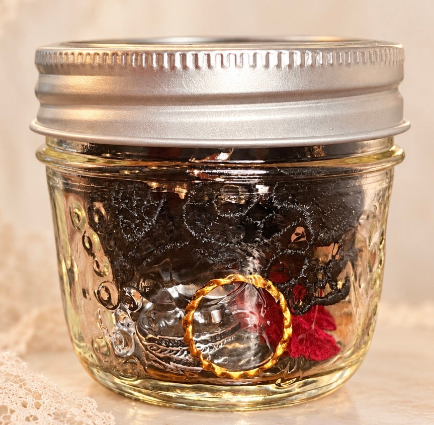 Dark Goddess small mystery jewelry jar with goth and mythology jewelry, view 4