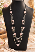 Blush pink bohemian multi-strand necklace