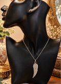 Silver-tone angel wing pendant necklace