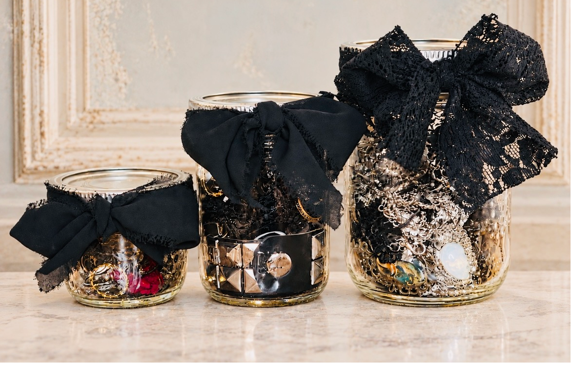 Dark Goddess medium mystery jewelry jar with goth and mythology jewelry, view 7