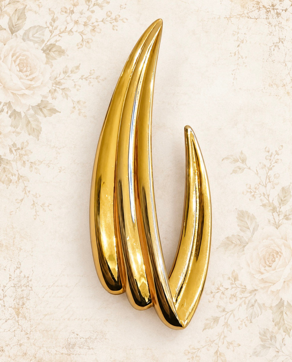 Vintage Givenchy Sculptural Flame & Leaf Brooch