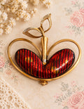 Vintage 1950s Matisse © Renoir Red Enamel Apple Brooch