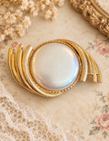 Vintage Sphinx Faux Pearl Statement Brooch