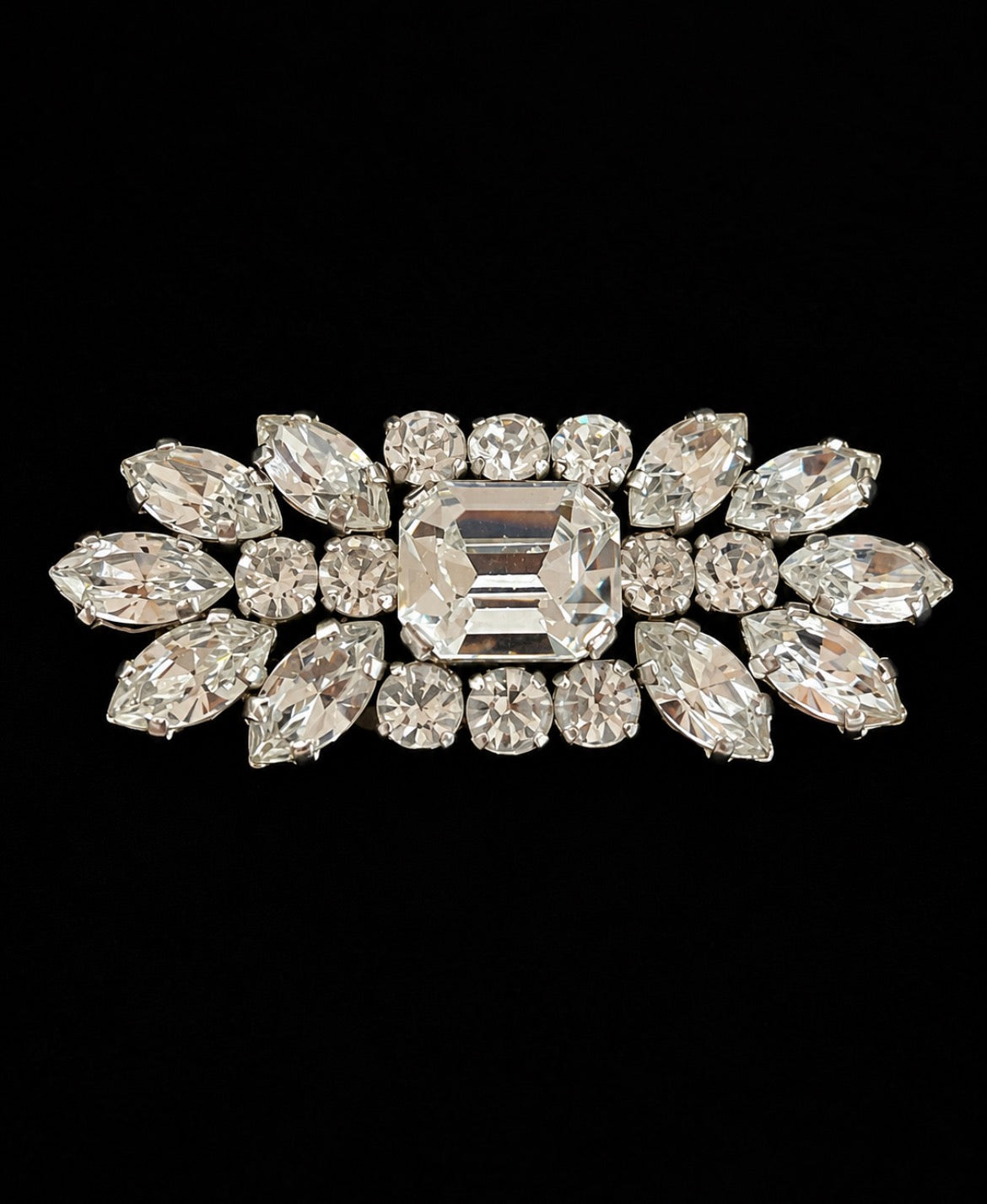 Vintage Austria Clear Crystal Rhinestone Brooch