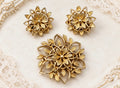 Vintage 1962 Sarah Coventry “Peta-Lure” Brooch & Clip-On Earring Set