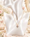 Vintage Avon Gold-Tone Faceted Crystal Heart Pendant Necklace