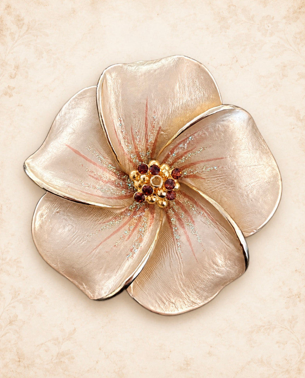 Fantasyard Topaz Hawaiian Plumeria Swarovski Crystal Brooch & Pendant